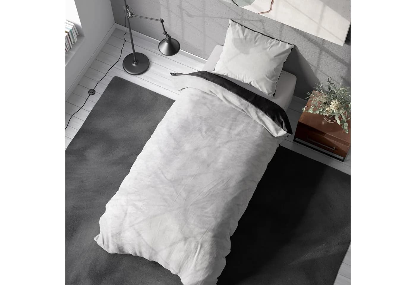 One Home Bettwäsche Winter Cashmere Touch Silber 2-teilig Teddy Plüsch - Bild 5