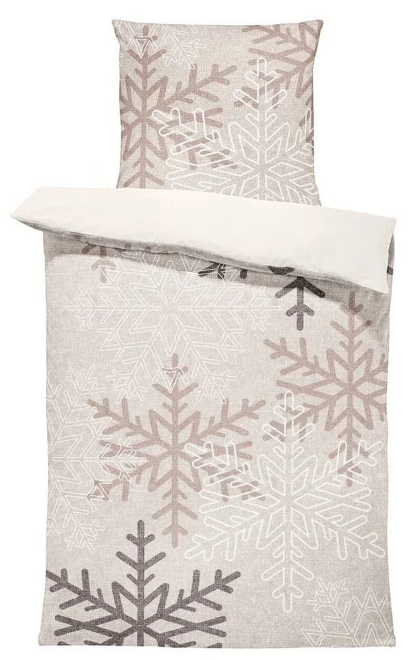 One Home Bettwäsche Winter Schneeflocken Flanell Biber 2-teilig - Bild 2
