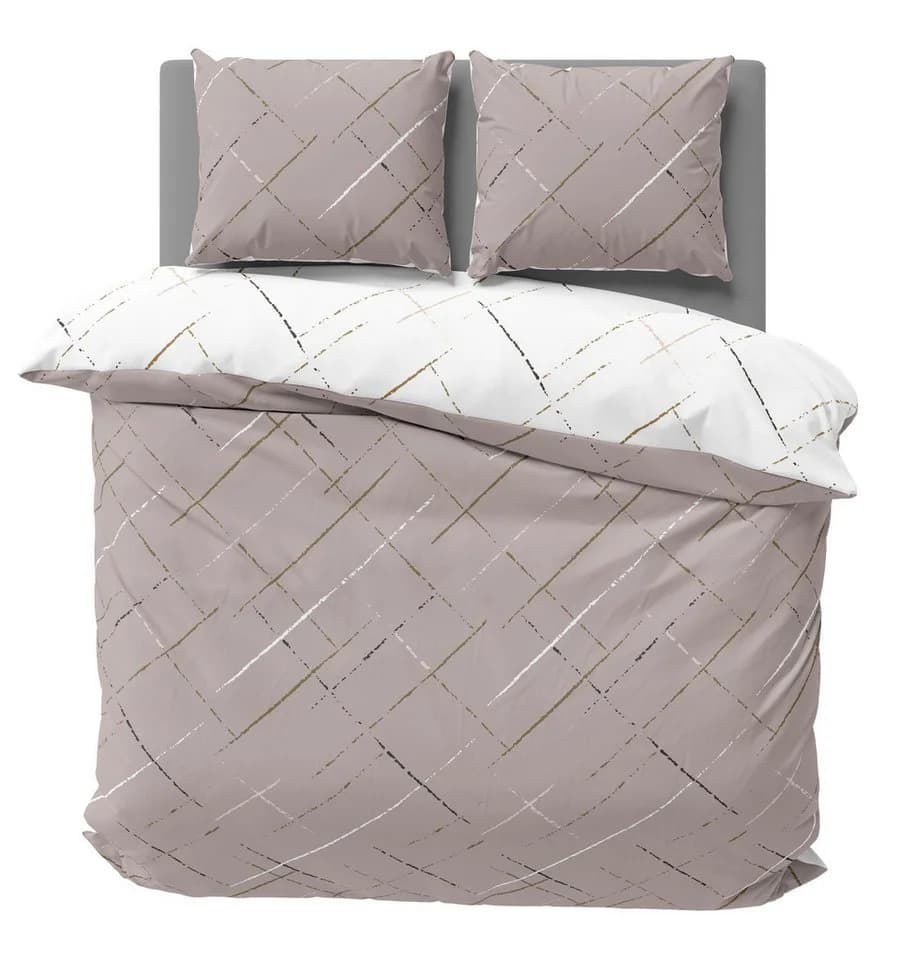 One Home Bettwäsche Stripes Renforcé 3-teilig Beige Modern - Bild 2