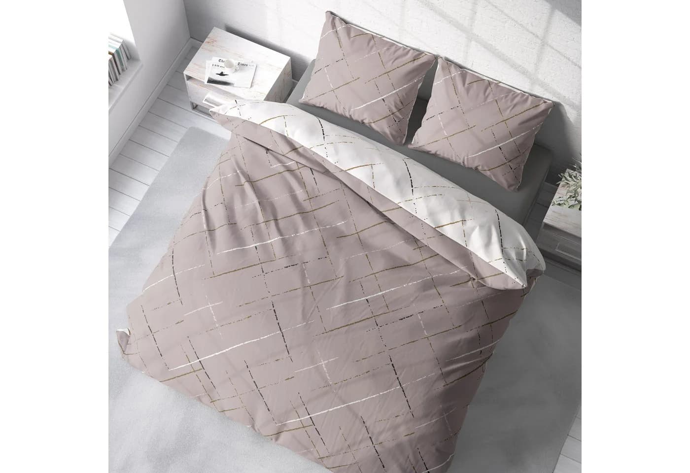 One Home Bettwäsche Stripes Renforcé 3-teilig Beige Modern - Bild 4
