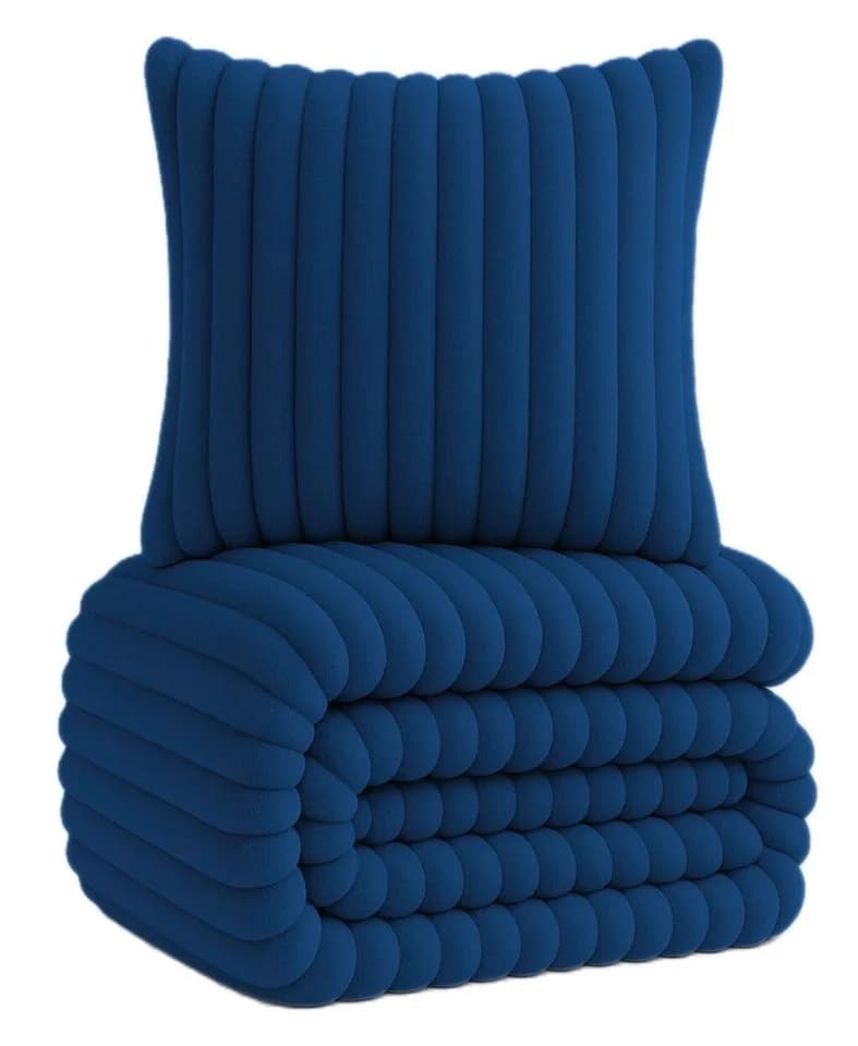 One Home Winter Bettwäsche Teddy Plüsch 3-teilig blau/grau - Bild 2