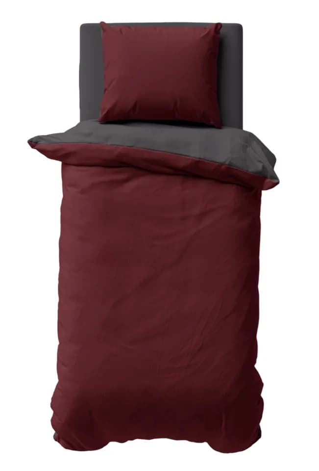 One Home Bettwäsche Doubleface Satin 2-teilig Bordeaux - Bild 2