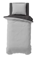One Home Bettwäsche Doubleface Satin Grau 2-teilig kühlend Bild 2