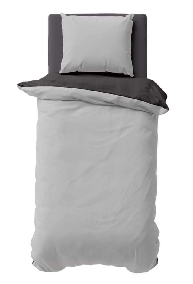 One Home Bettwäsche Doubleface Satin Grau 2-teilig kühlend - Bild 2