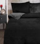 One Home Bettwäsche Winter Cashmere Touch 2-tlg. Teddy Plüsch Grau/Schwarz Bild 1