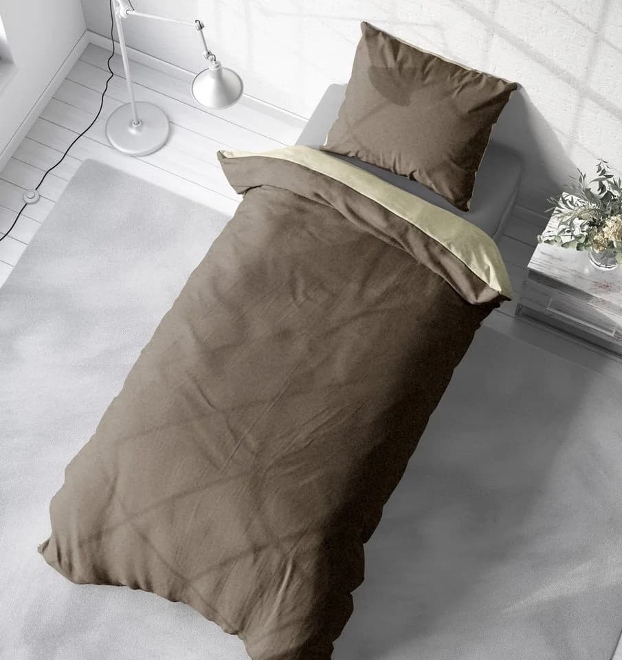One Home Bettwäsche Doubleface Unifarben Beige Fleece 4-teilig - Bild 4