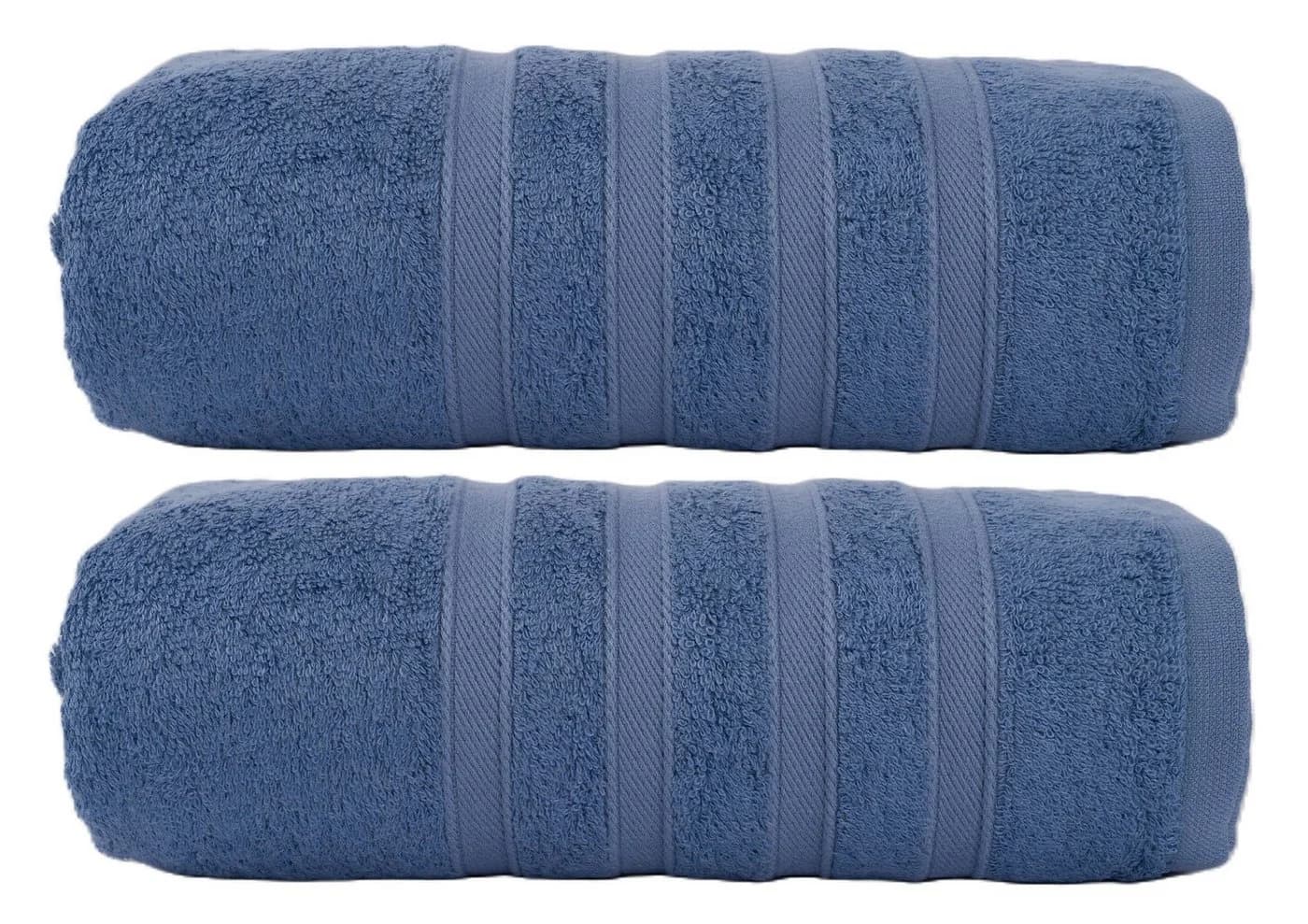 One Home Saunatuch Komfort 2er Set Blau Bambus-Baumwolle Frottee - Bild 2