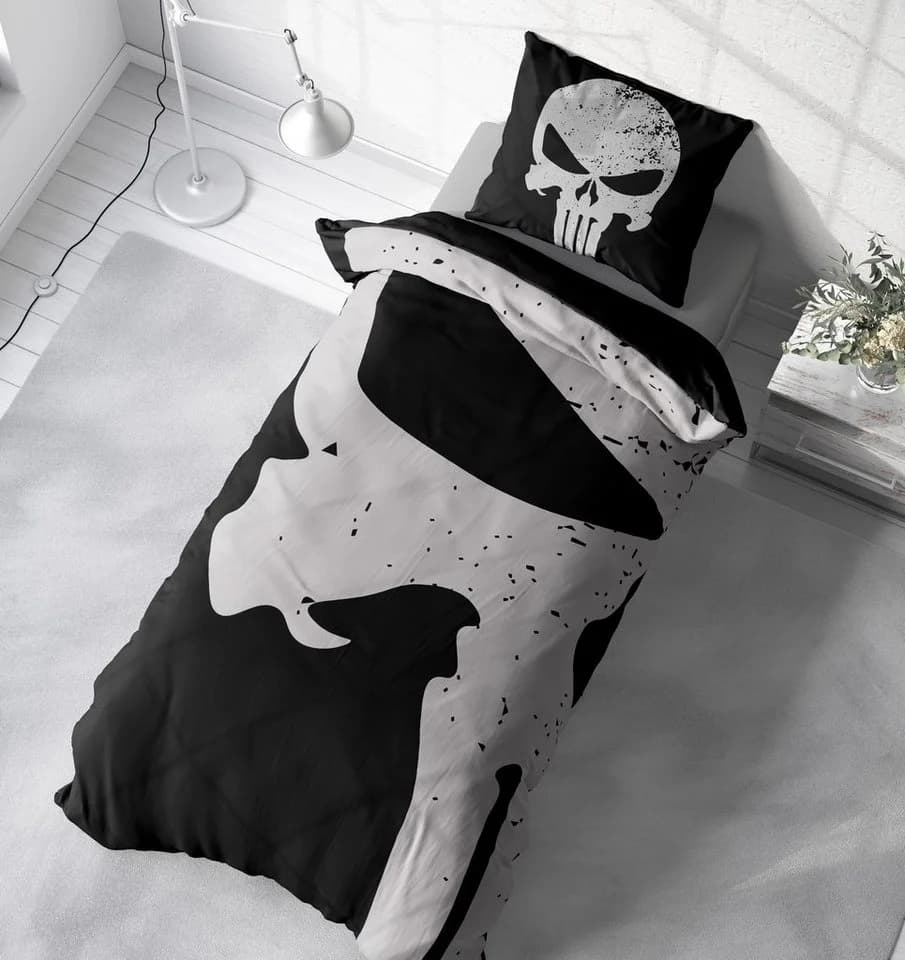 One Home Bettwäsche Skull Mikrofaser 2-teilig Totenkopf Schwarz-Weiß - Bild 4