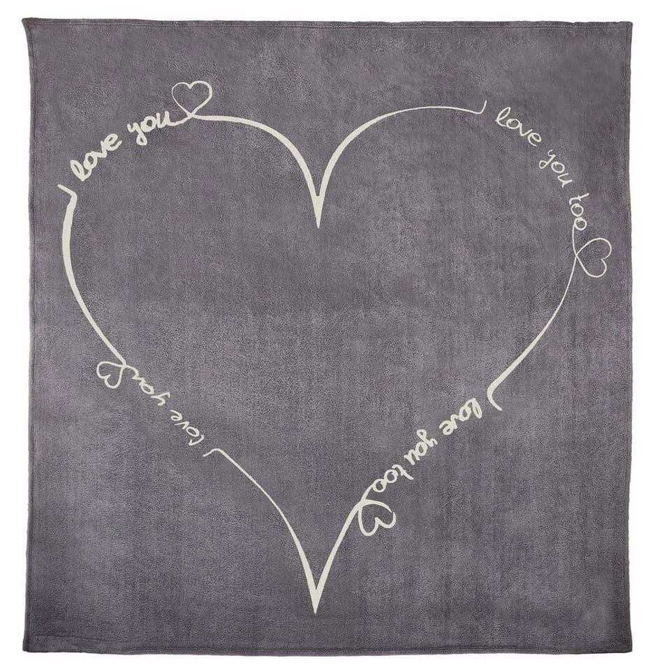 One Home Wohndecke Love you Glow in the Dark Kuscheldecke flauschig warm - Bild 3