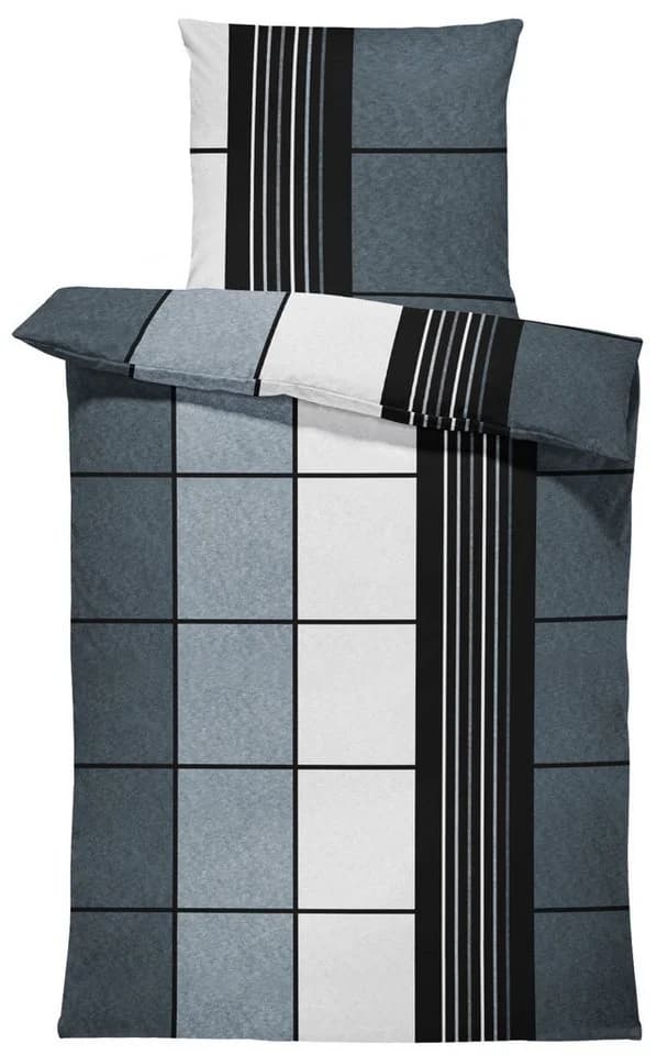 One Home Winterbettwäsche Thermofleece Kariert Gestreift - Bild 2