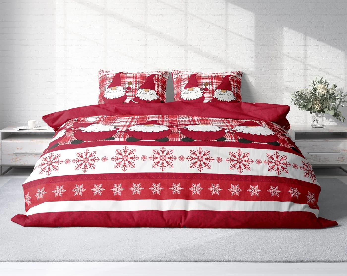 One Home Bettwäsche Wichtel Weihnachten Fleece 3-teilig