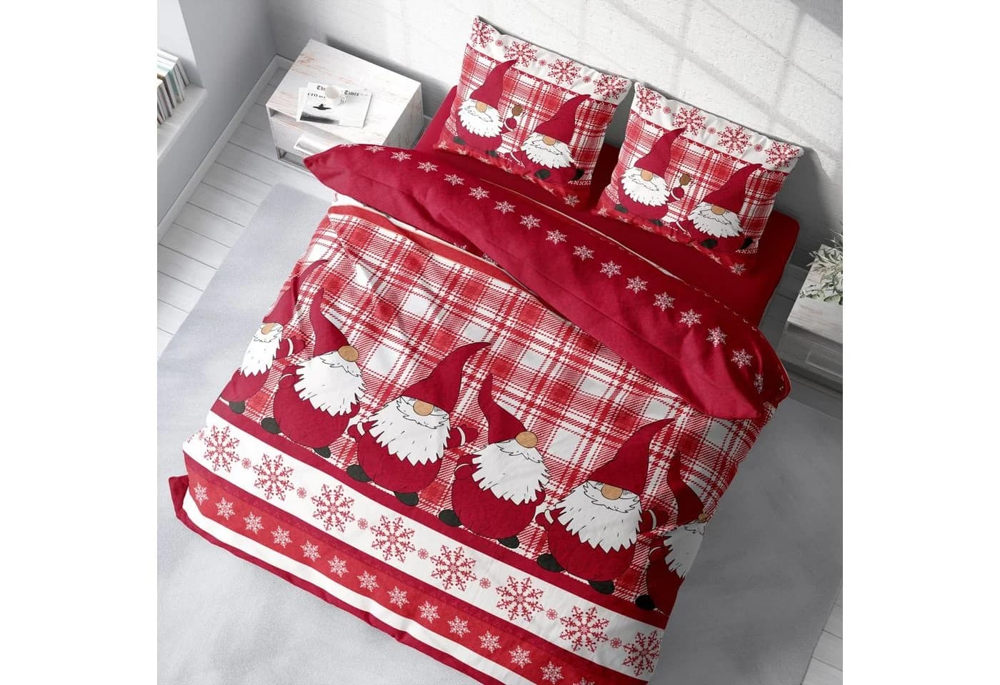 One Home Bettwäsche Wichtel Weihnachten Fleece 3-teilig - Bild 4