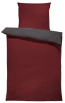 One Home Wendebettwäsche Doubleface Mikrofaser Bordeaux Anthrazit Bild 2