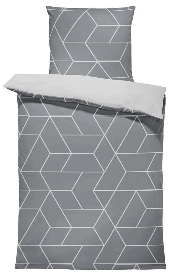 One Home Bettwäsche Jack Grau Microfaser 4-teilig Geometrisch - Bild 2