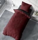 One Home Bettwäsche Doubleface Mikrofaser 2-teilig Uni Wende Rot Bild 4