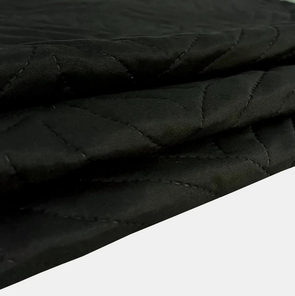 One Home Tagesdecke Schwarz Gesteppt 100% Microfaser