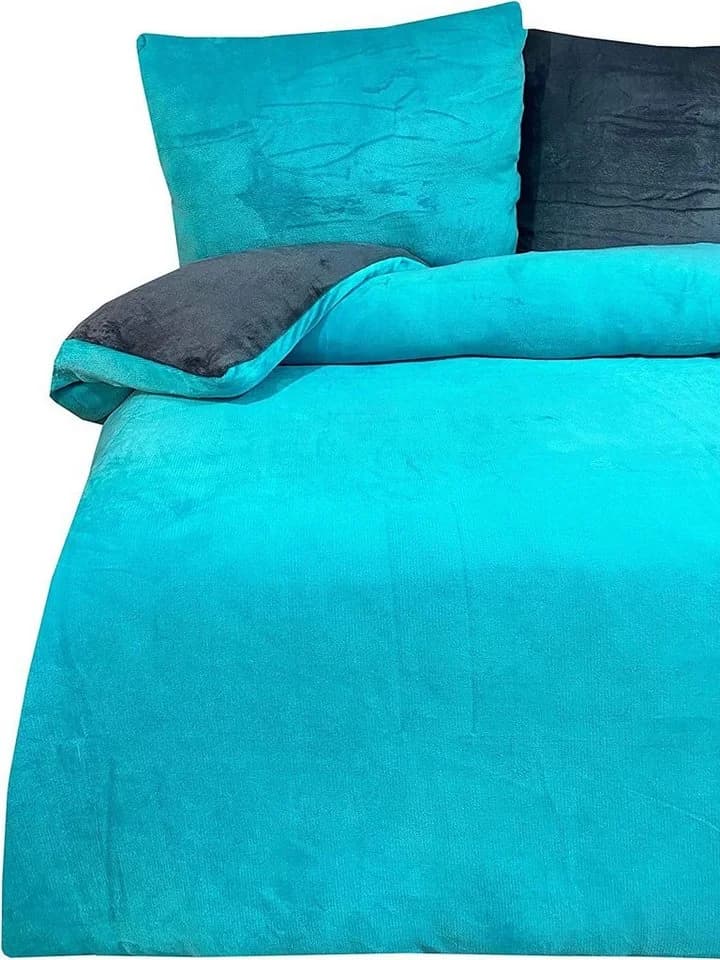 One Home Winter Bettwäsche Cashmere Touch Teddy Plüsch 3-teilig Doppelbett - Bild 2