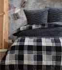 One Home Bettwäsche Winter Cashmere Touch Fleece 2-teilig Grau Kariert Bild 2