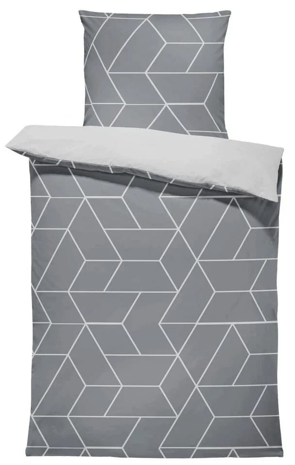 One Home Bettwäsche Mikrofaser Grau Geometrisch Modern 2-teilig - Bild 2