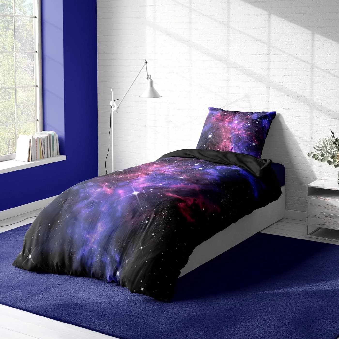 One Home Bettwäsche Weltall Mikrofaser 4-teilig Galaxie Sterne - Bild 3