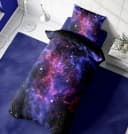 One Home Bettwäsche Weltall Mikrofaser 4-teilig Galaxie Sterne Bild 4