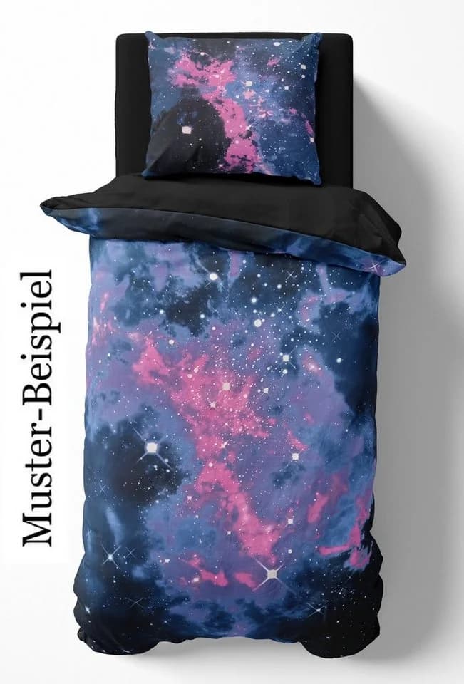 One Home Bettwäsche Weltall Mikrofaser 4-teilig Galaxie Sterne - Bild 5
