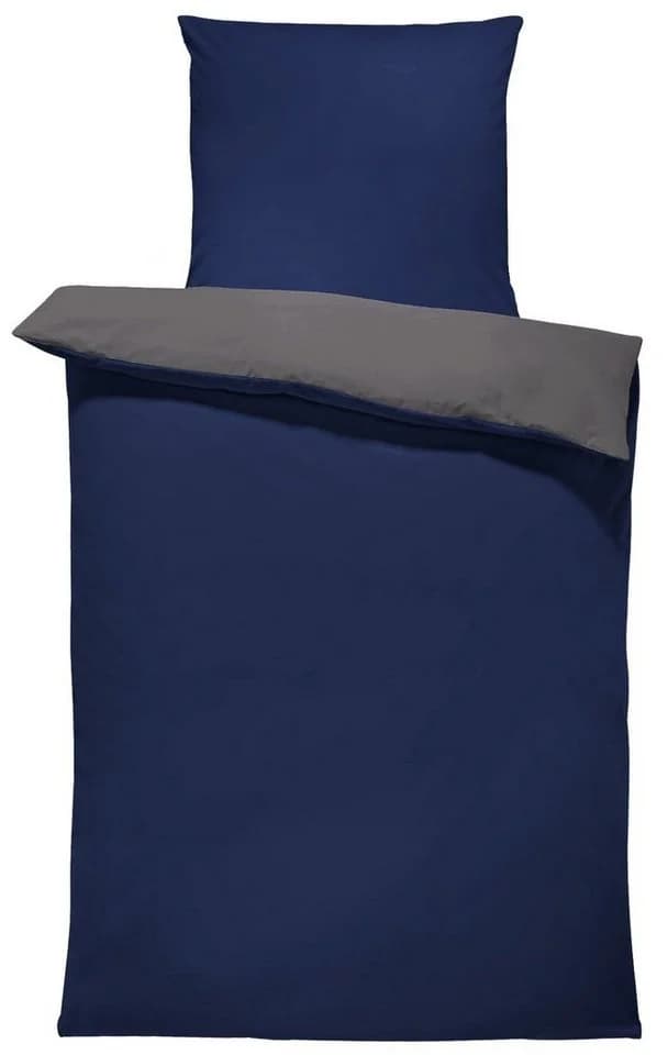 One Home Wendebettwäsche Doubleface Mikrofaser 2-teilig Dunkelblau/Anthrazit - Bild 2