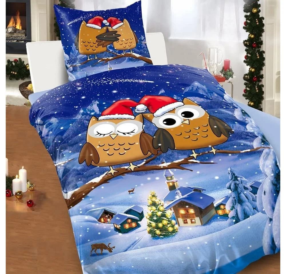 One Home Bettwäsche Winter Eulen Fleece 2-teilig - Bild 3