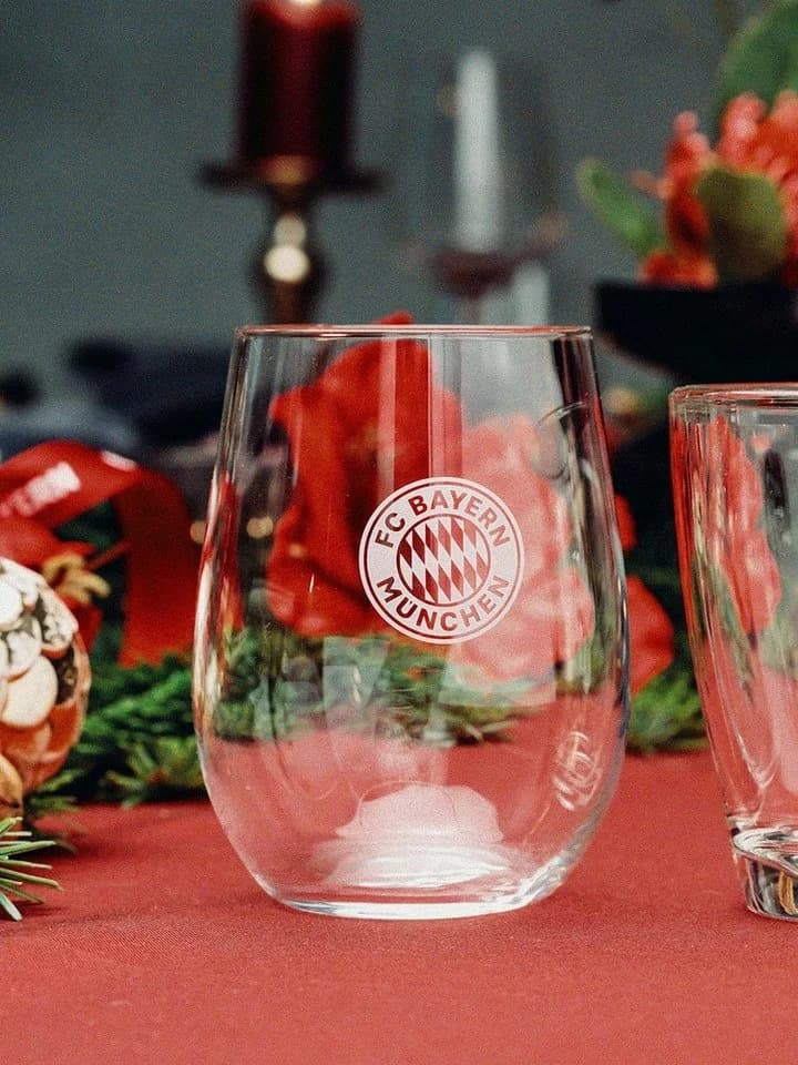FC Bayern München Wasserglas 2er Set Glas Weiß - Bild 4