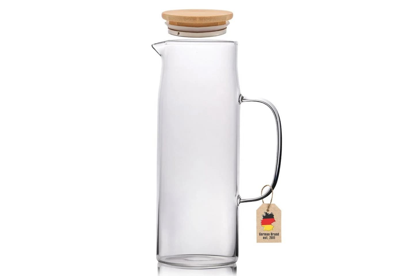 Intirilife Karaffe 1,3l aus Borosilikatglas mit Bambusdeckel - Bild 2