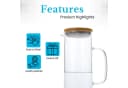 Intirilife Karaffe 1,3l aus Borosilikatglas mit Bambusdeckel Bild 3