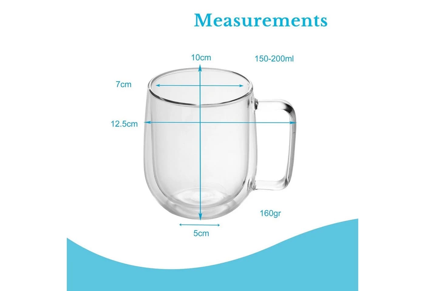 Intirilife Thermoglas Set 4-tlg. Doppelwandig Glas mit Henkel - Bild 4