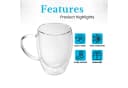 Intirilife Thermoglas Set 4-tlg. Doppelwandig Glas mit Henkel Bild 3
