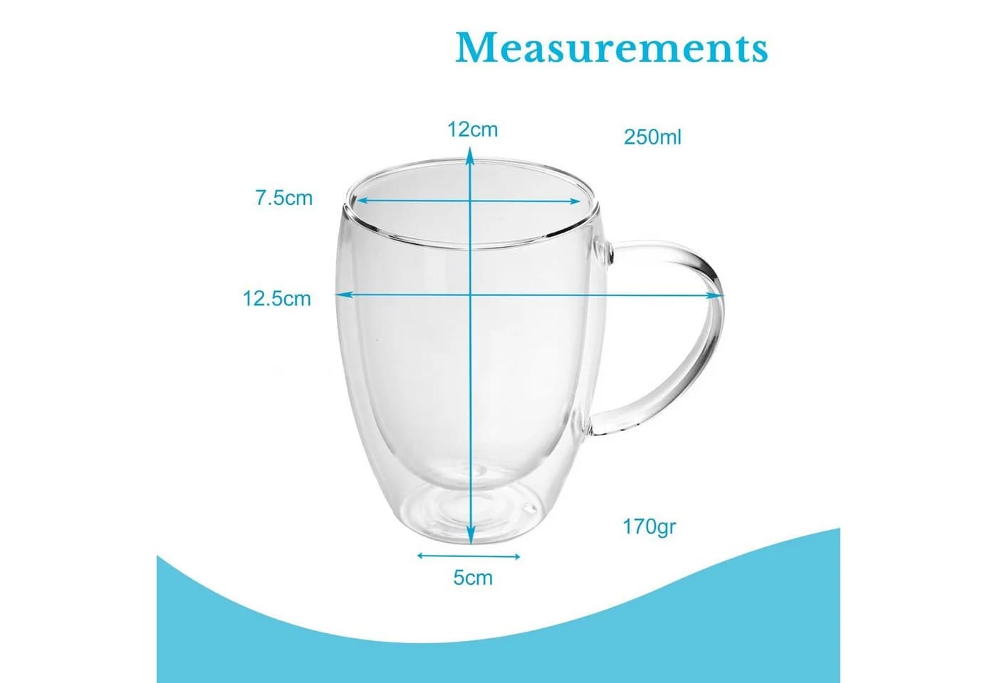 Intirilife Thermoglas Set 4-tlg. Doppelwandig Glas mit Henkel - Bild 4