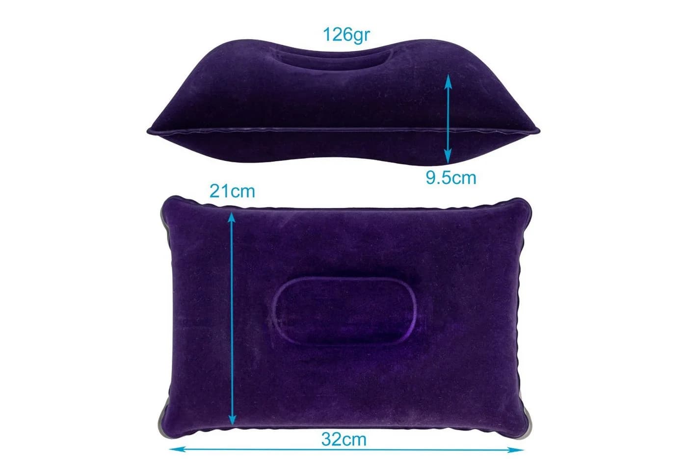 Intirilife Reisekissen Aufblasbar Schwarz Ergonomisch