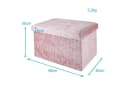 Intirilife Sitzbank Rosa Samt mit Stauraum Bild 1