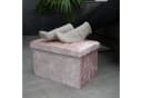 Intirilife Sitzbank Rosa Samt mit Stauraum Bild 4