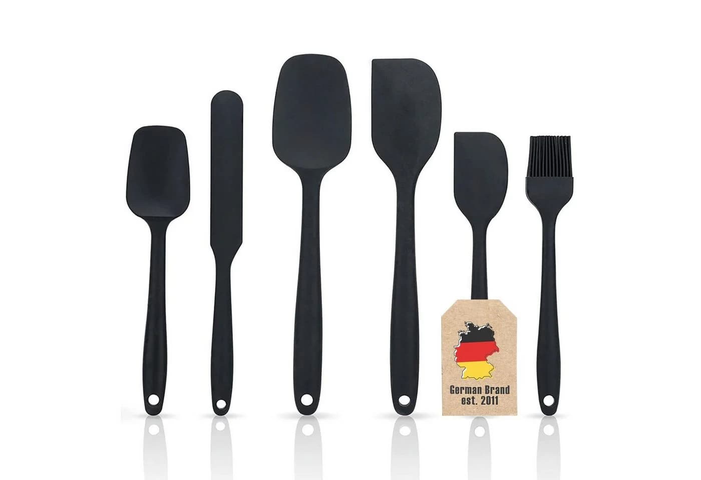 Intirilife Kochbesteck-Set 6-tlg. Schwarz Silikon Spatel - Bild 2
