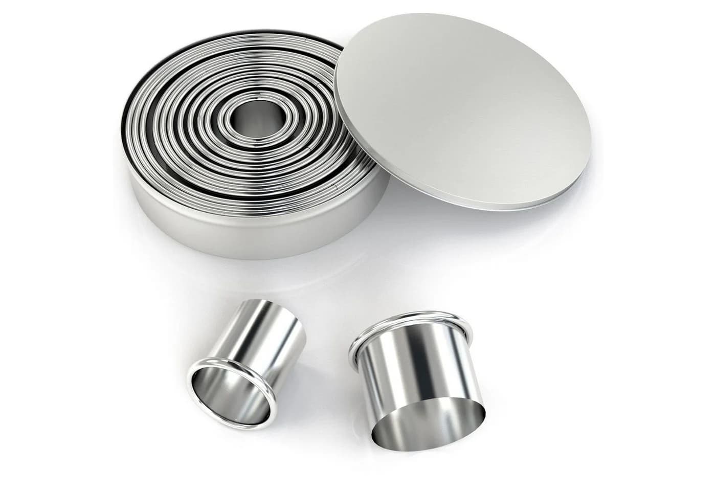 Intirilife 12-teiliges Ausstechformen-Set Edelstahl Rund Silber - Bild 2