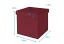 Intirilife Sitzhocker mit Stauraum 30x30x30 cm Granat Rot Bild 1