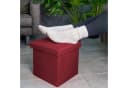Intirilife Sitzhocker mit Stauraum 30x30x30 cm Granat Rot Bild 4