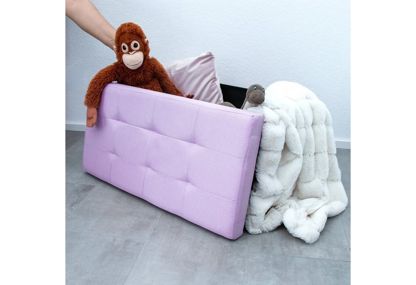 Intirilife Sitzhocker Rosa mit Stauraum und Deckel - Bild 5