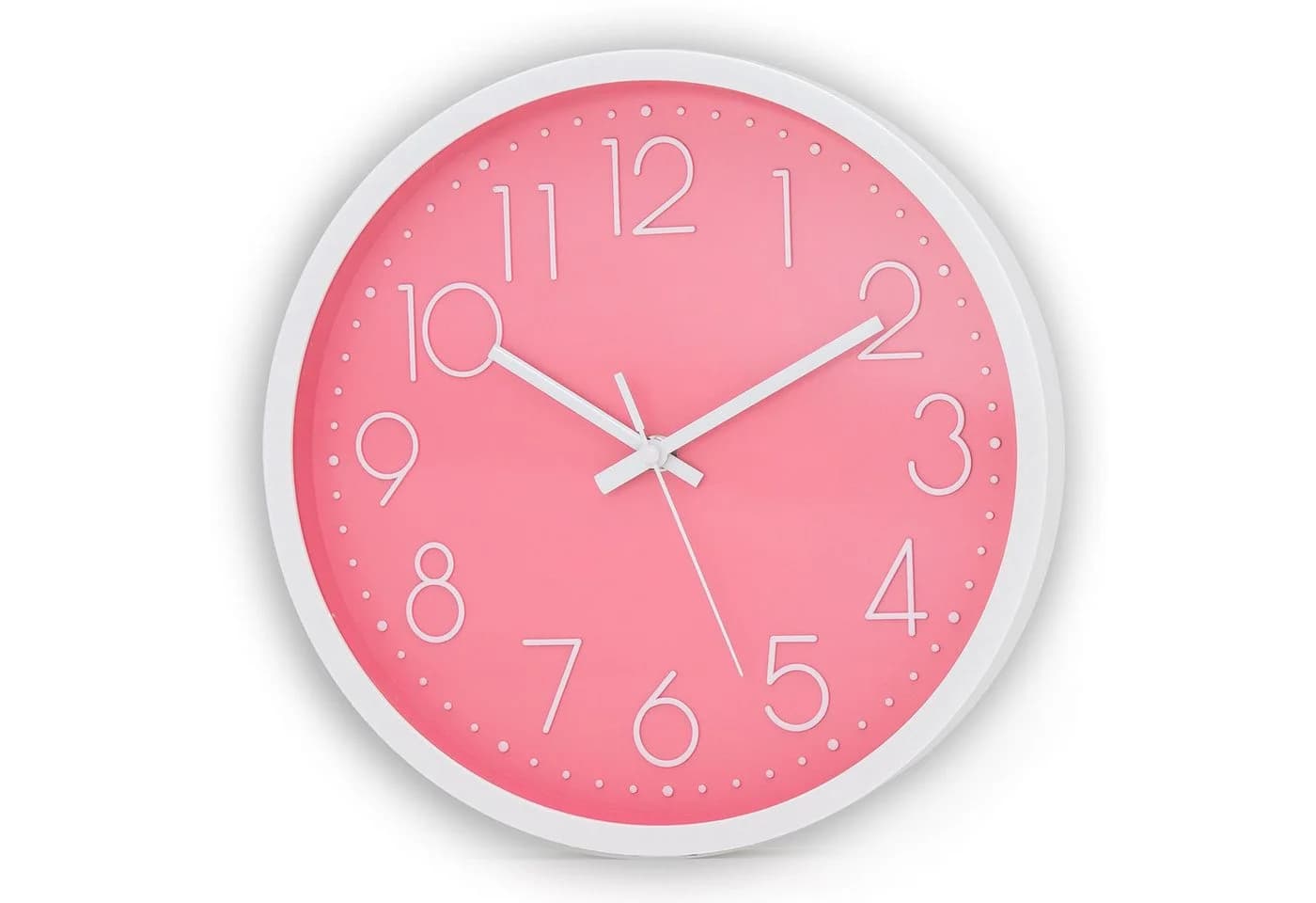 Intirilife Wanduhr Lautlos Weiß/Rosa Modernes Quarzwerk - Bild 2