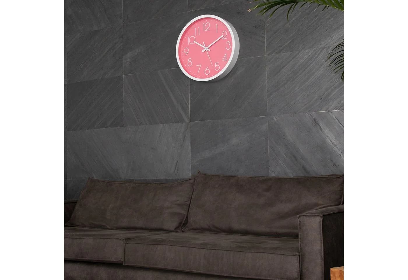 Intirilife Wanduhr Lautlos Weiß/Rosa Modernes Quarzwerk - Bild 5