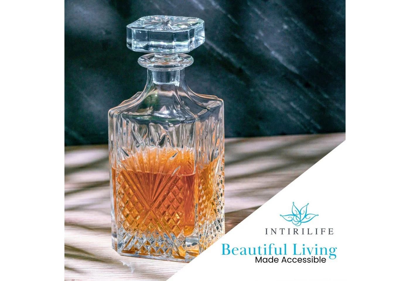 Intirilife Whiskey Karaffe 800 ml Kristallglas