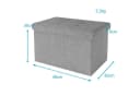 Intirilife Sitzhocker mit Stauraum Grau Stoff Bild 1