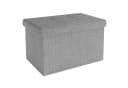 Intirilife Sitzhocker mit Stauraum Grau Stoff Bild 2