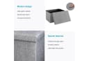 Intirilife Sitzhocker mit Stauraum Grau Stoff Bild 3