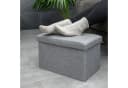 Intirilife Sitzhocker mit Stauraum Grau Stoff Bild 4
