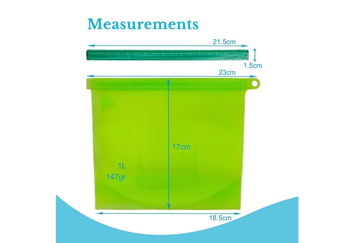 Intirilife Lebensmittelbeutel 4er-Set Silikon 1L Luftdicht - Bild 4